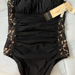 Gottex Black Swimsuit with Lace Accents